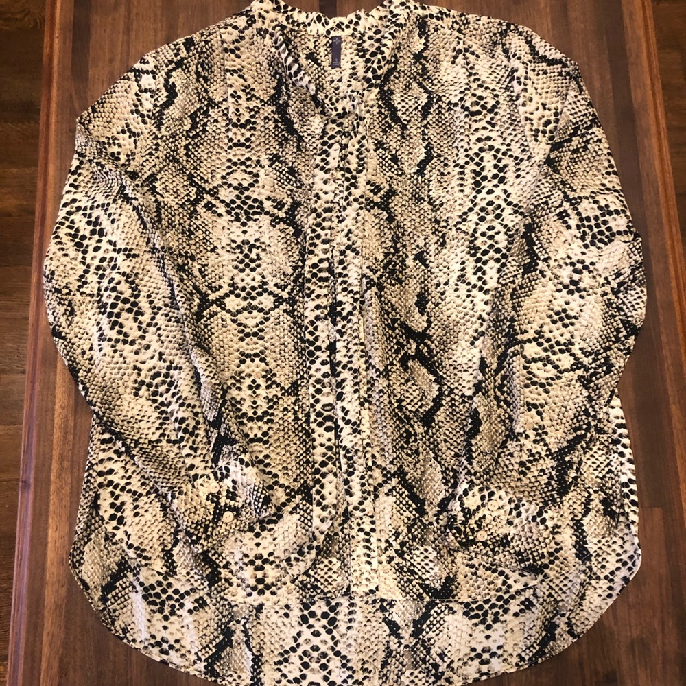NYDJ Snake Print Tie Beck Blouse